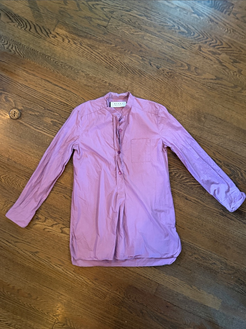 Marni Lilac Button-Front Long-Sleeve Blouse